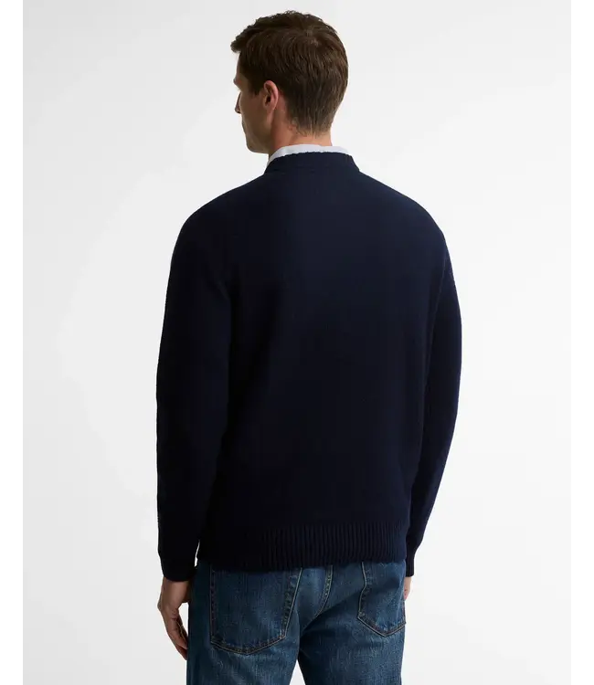 Barbour trui newtown crew neck d. blauw mkn1773
