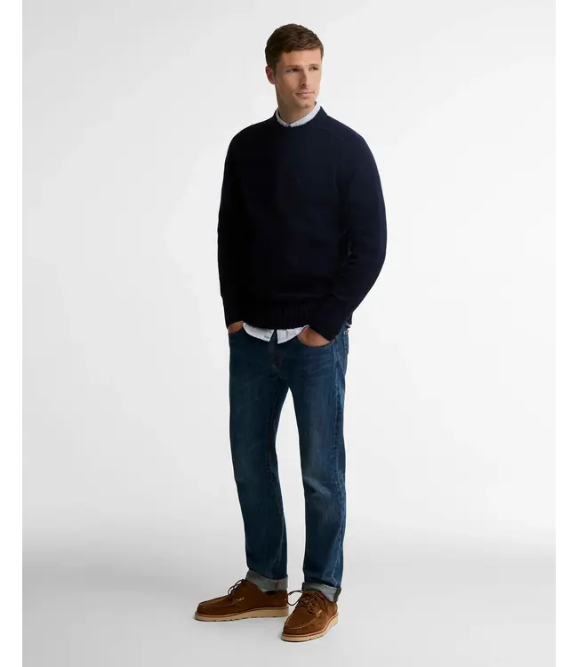 Barbour trui newtown crew neck d. blauw mkn1773