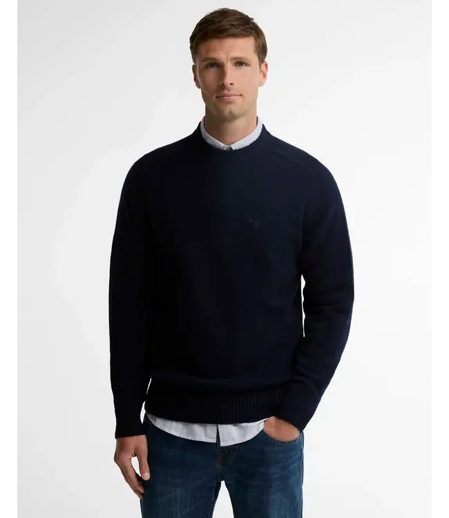 Barbour trui newtown crew neck d. blauw mkn1773