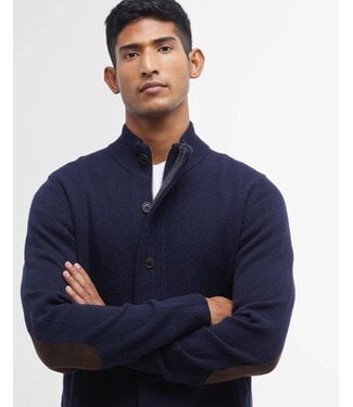 Barbour vest essential patch zip d. blauw