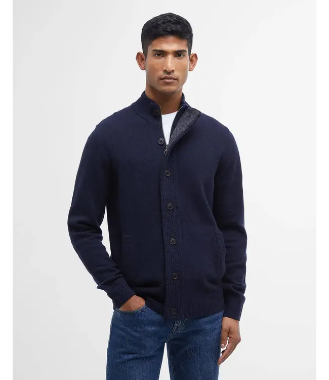 Barbour vest essential patch zip d. blauw mkn0731