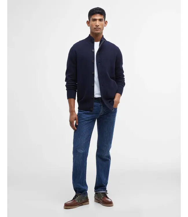Barbour vest essential patch zip d. blauw mkn0731