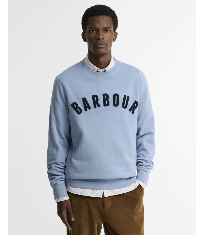 Barbour sweater prep logo crew l. blauw mol0101