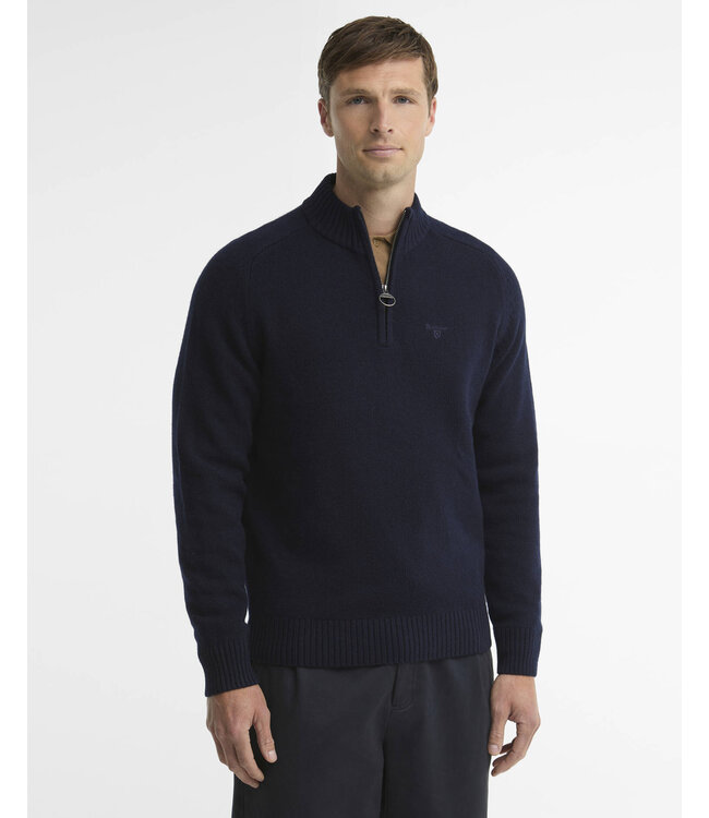 Barbour trui newtown half zip d. blauw mkn1774