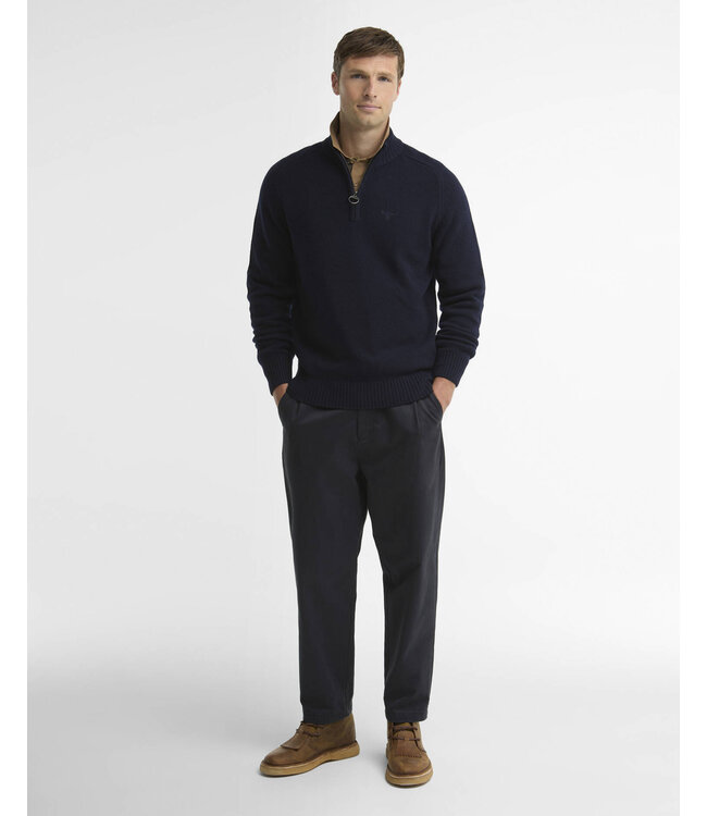 Barbour trui newtown half zip d. blauw mkn1774