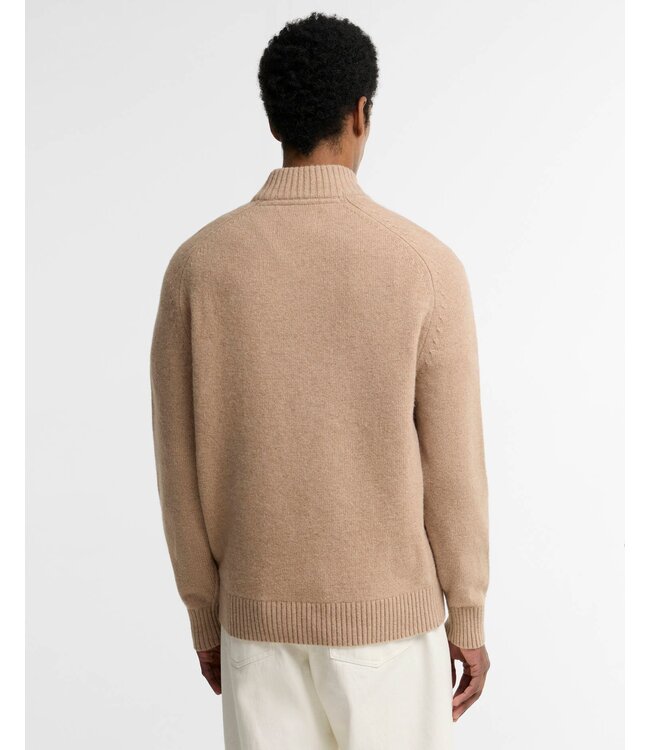 Barbour trui newtown half zip camel mkn1774