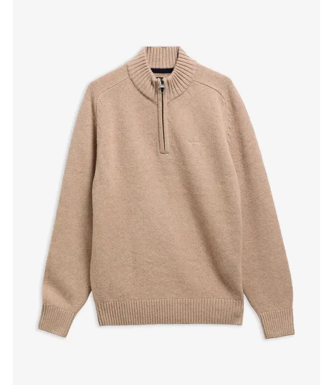 Barbour trui newtown half zip camel mkn1774