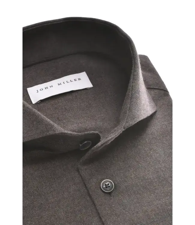 John Miller flanel dress-shirt sf d. bruin 5142955-680-000-000
