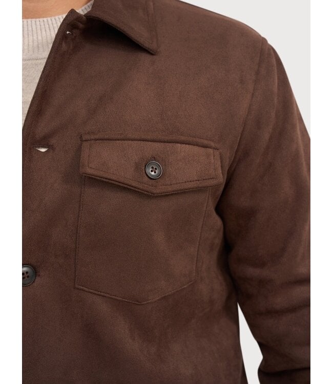 Blue Industry suede look shirt jacket milano brown m42 62052000