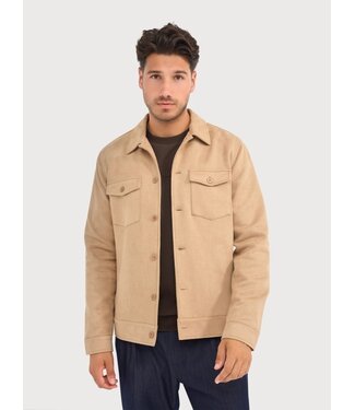 Blue Industry suede look shirt jacket milano beige