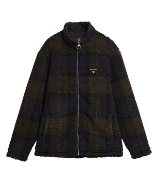 Barbour vest tartan fleece rits blauw/groen