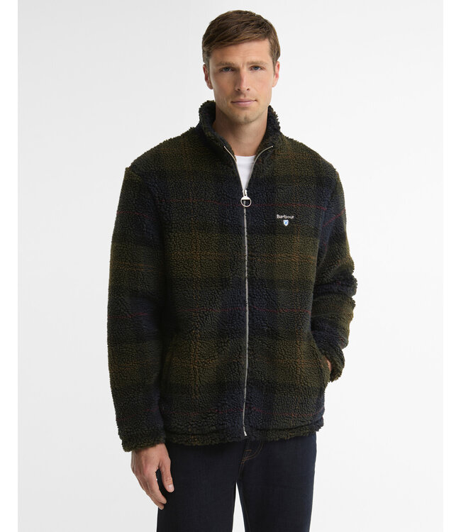 Barbour vest tartan fleece zip blauw/groen mfl0187 tn43