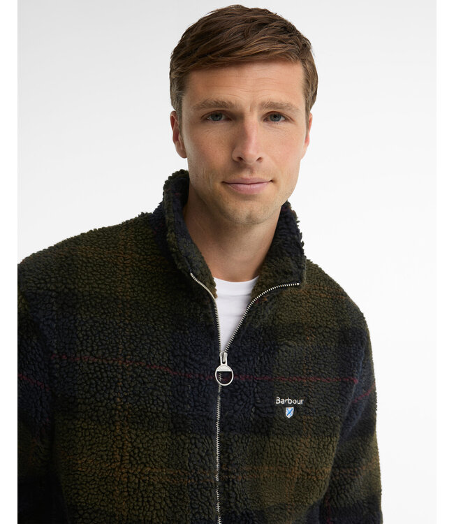 Barbour vest tartan fleece zip blauw/groen mfl0187 tn43