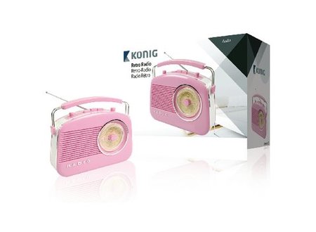 Draagbare FM-Radio FM / AM Roze König Draagbare FM-Radio FM / AM Roze