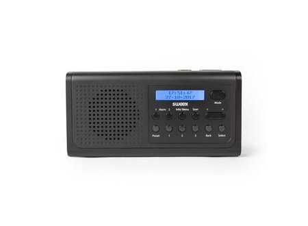 Draagbare DAB+ Radio DAB+ / FM 3 W Zwart Sweex Draagbare DAB+ Radio DAB+ / FM 3 W Zwart