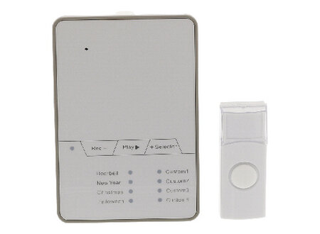 Draadloze Deurbel Set Batterijgevoed 80 dB Wit/Grijs König Draadloze Deurbel Set Batterijgevoed 80 dB Wit/Grijs