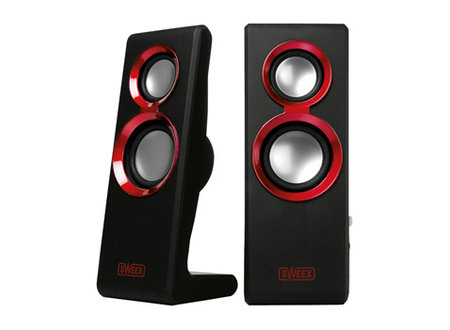 Speaker 2.0 Bedraad USB 2x 1 W Rood Sweex Speaker 2.0 Bedraad USB 2x 1 W Rood