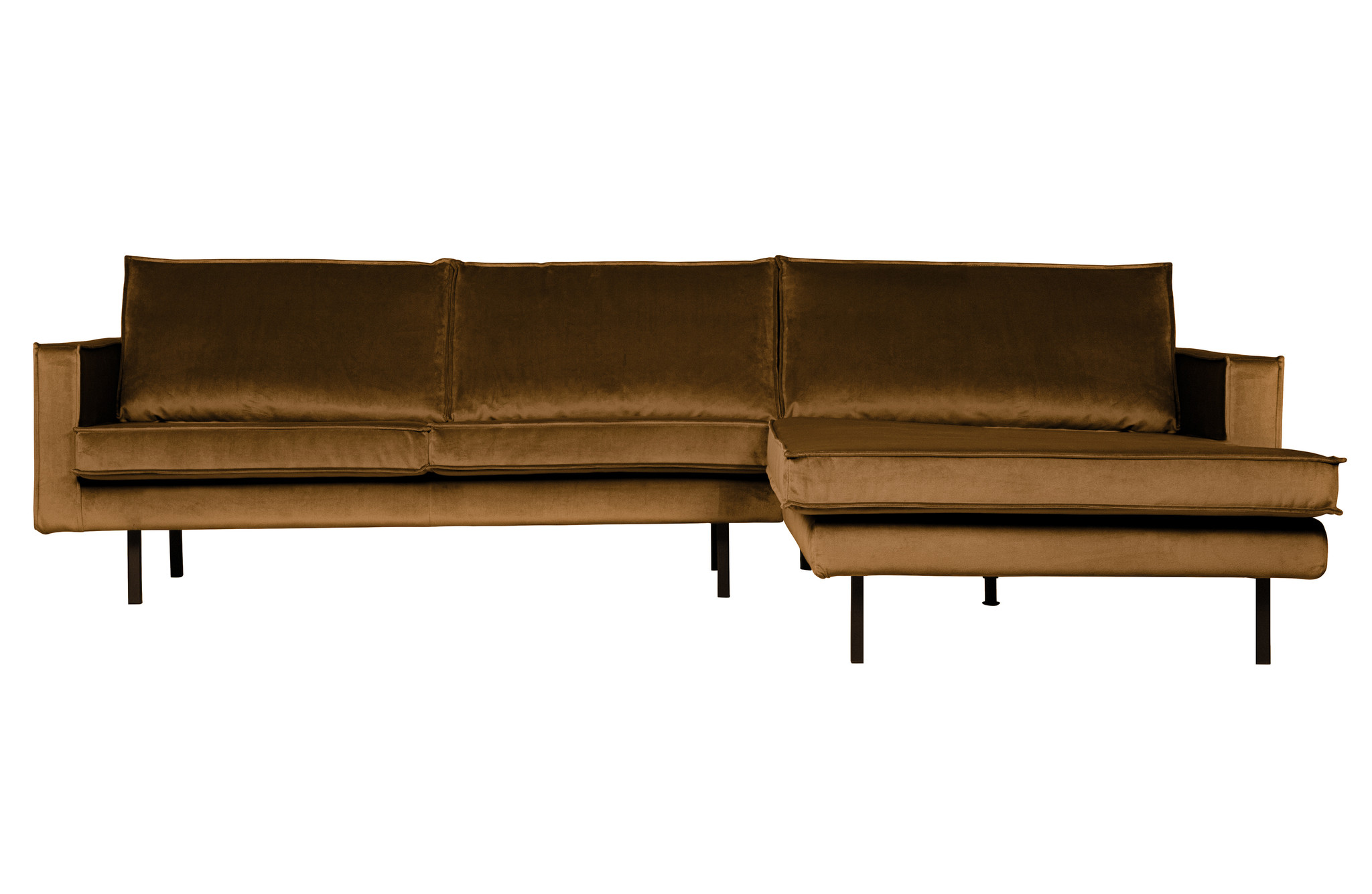 Rodeo Chaise Longue Rechts Velvet Honing Geel