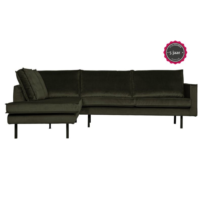 Rodeo Hoekbank Links Velvet Dark Green Hunter