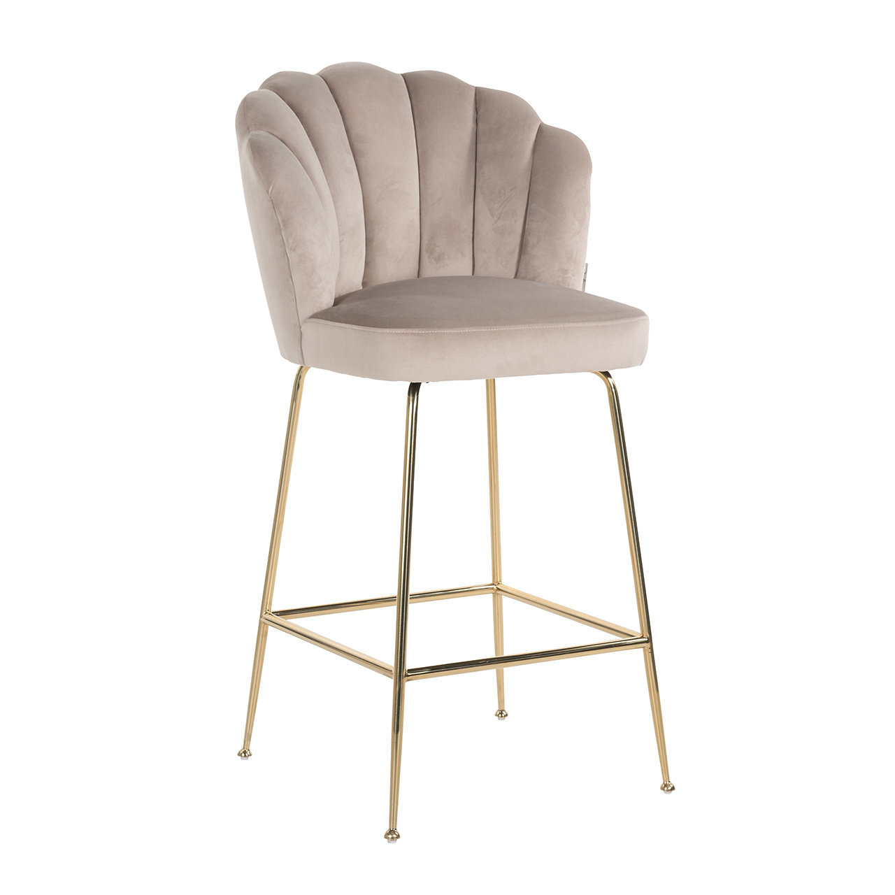 Barstoel Pippa Khaki Velvet / gold (Quartz Khaki 903)