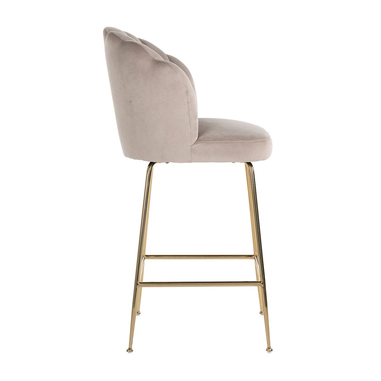 Barstoel Pippa Khaki Velvet / gold (Quartz Khaki 903)