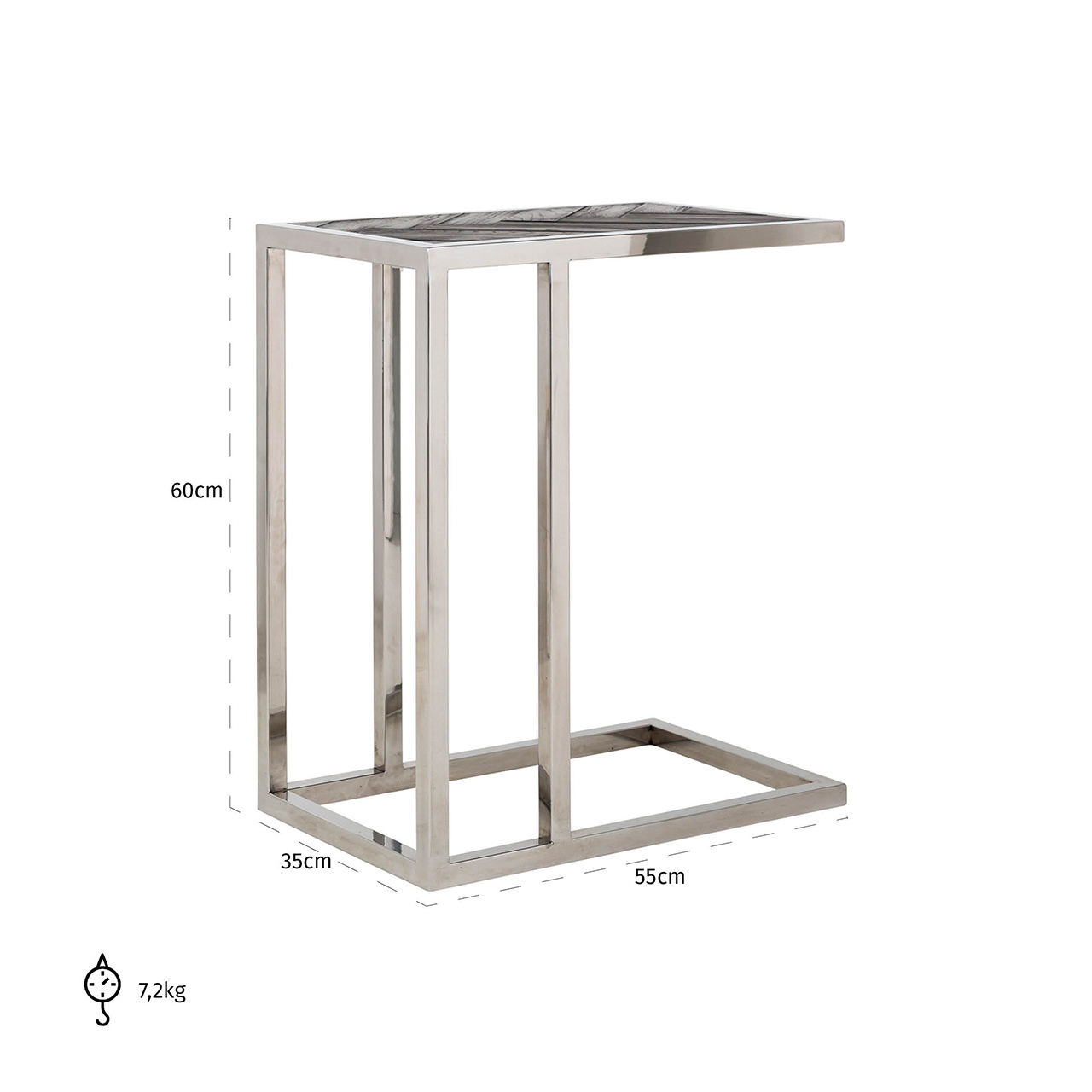 Sofa tafel Blackbone silver (Zilver)