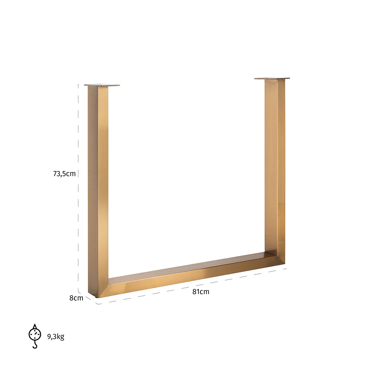 Alleen set legs U-poot brushed gold (Brushed Gold)