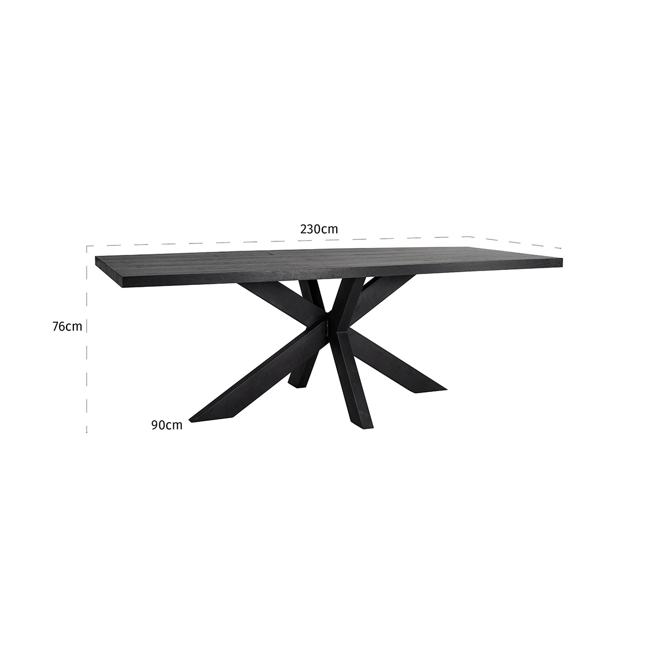 Eettafel TOP ( los blad ) Oakura 230x95 (Zwart)