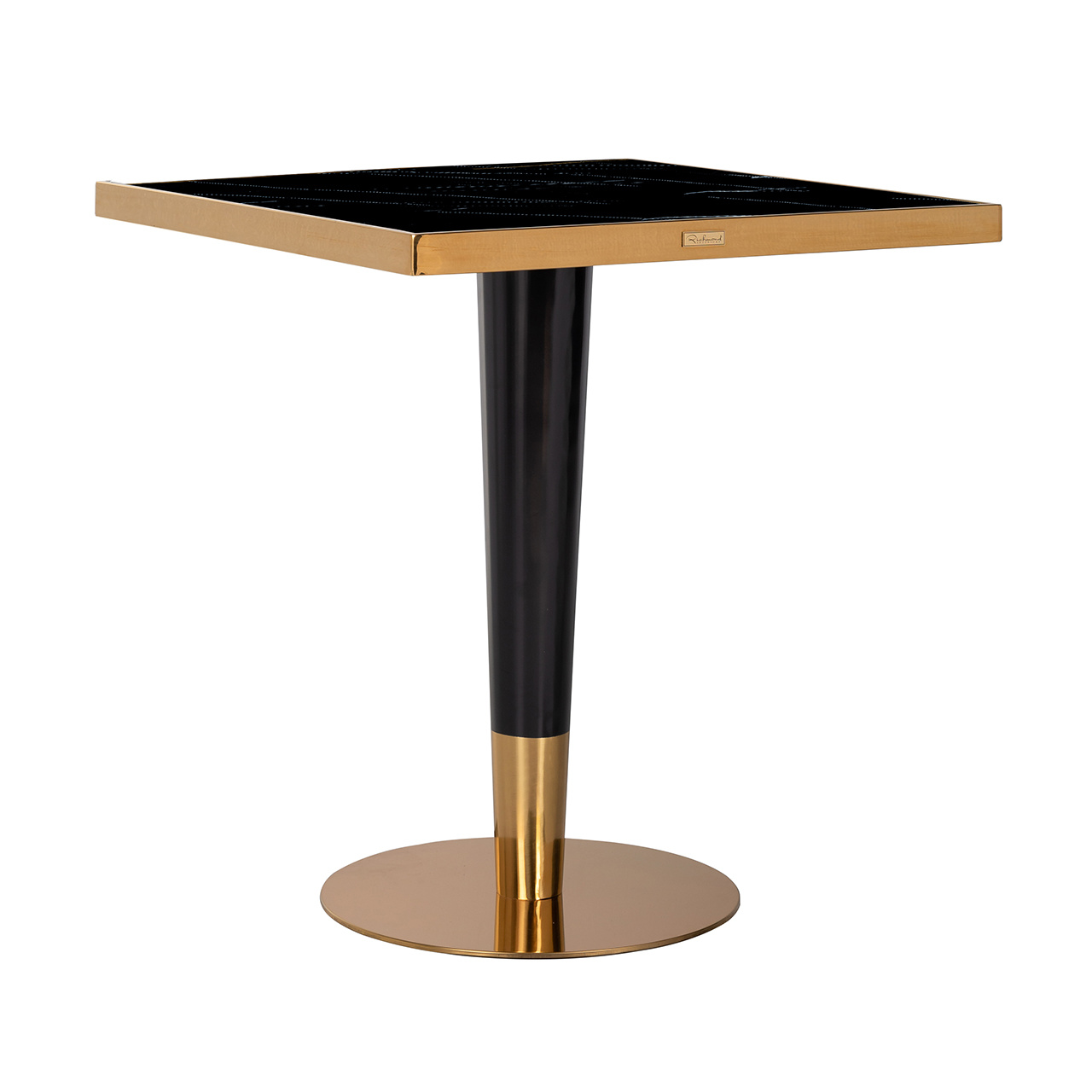 Eettafel Can Roca square black 70x70 (Goud)