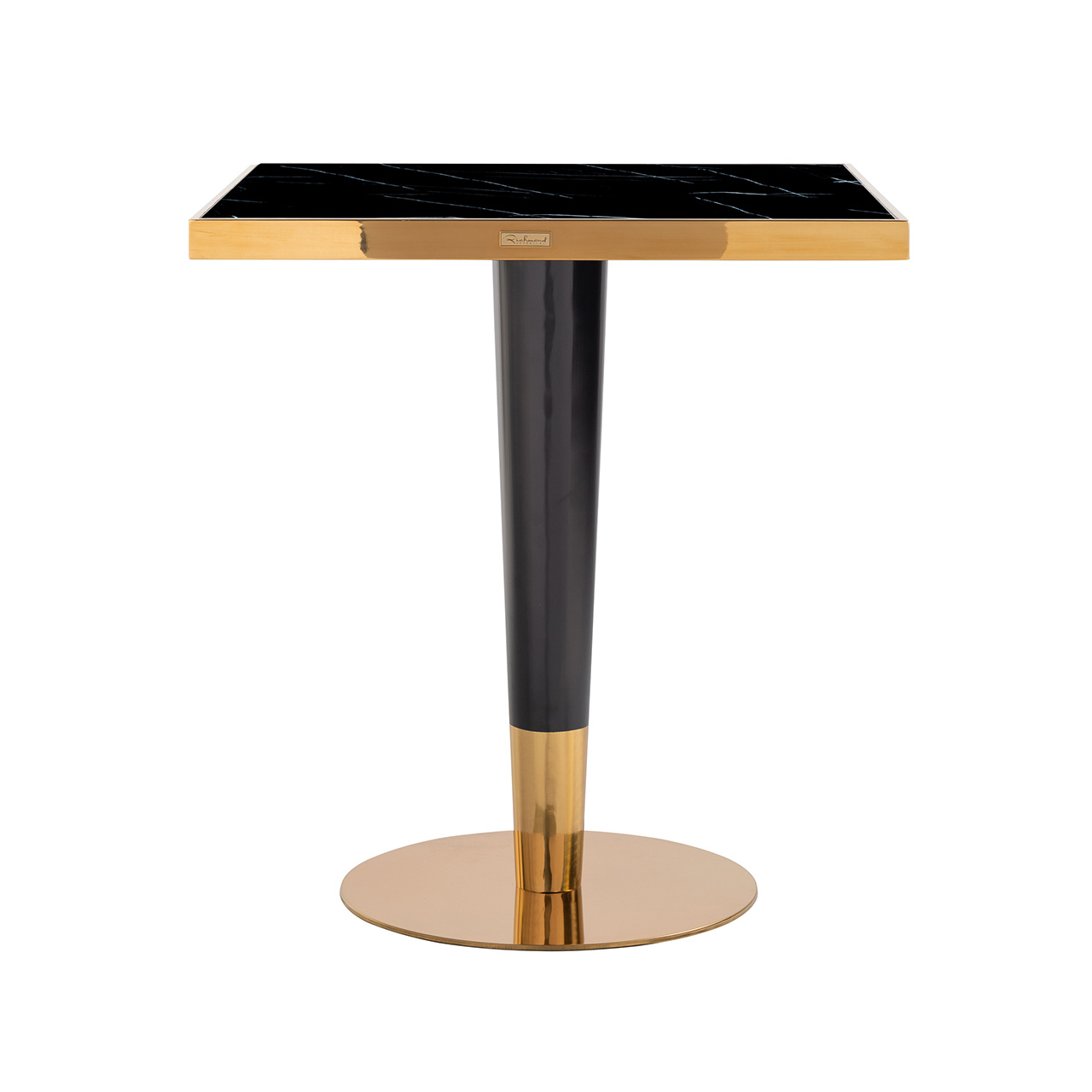 Eettafel Can Roca square black 70x70 (Goud)