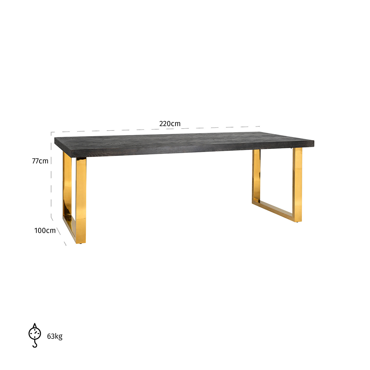 Eettafel Blackbone gold 220 (Goud)
