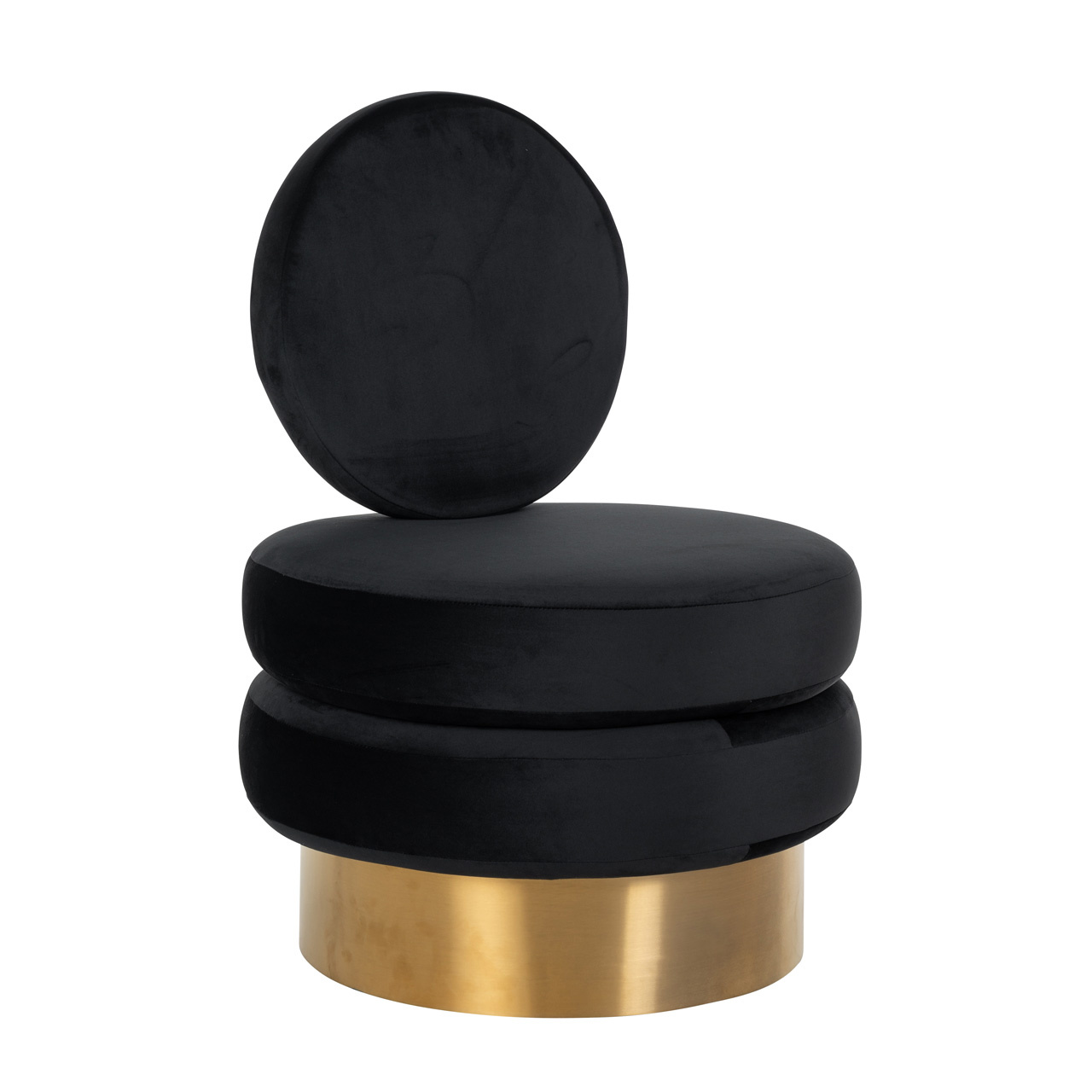 Fauteuil Balou Black Velvet / gold (Quartz Black 800)