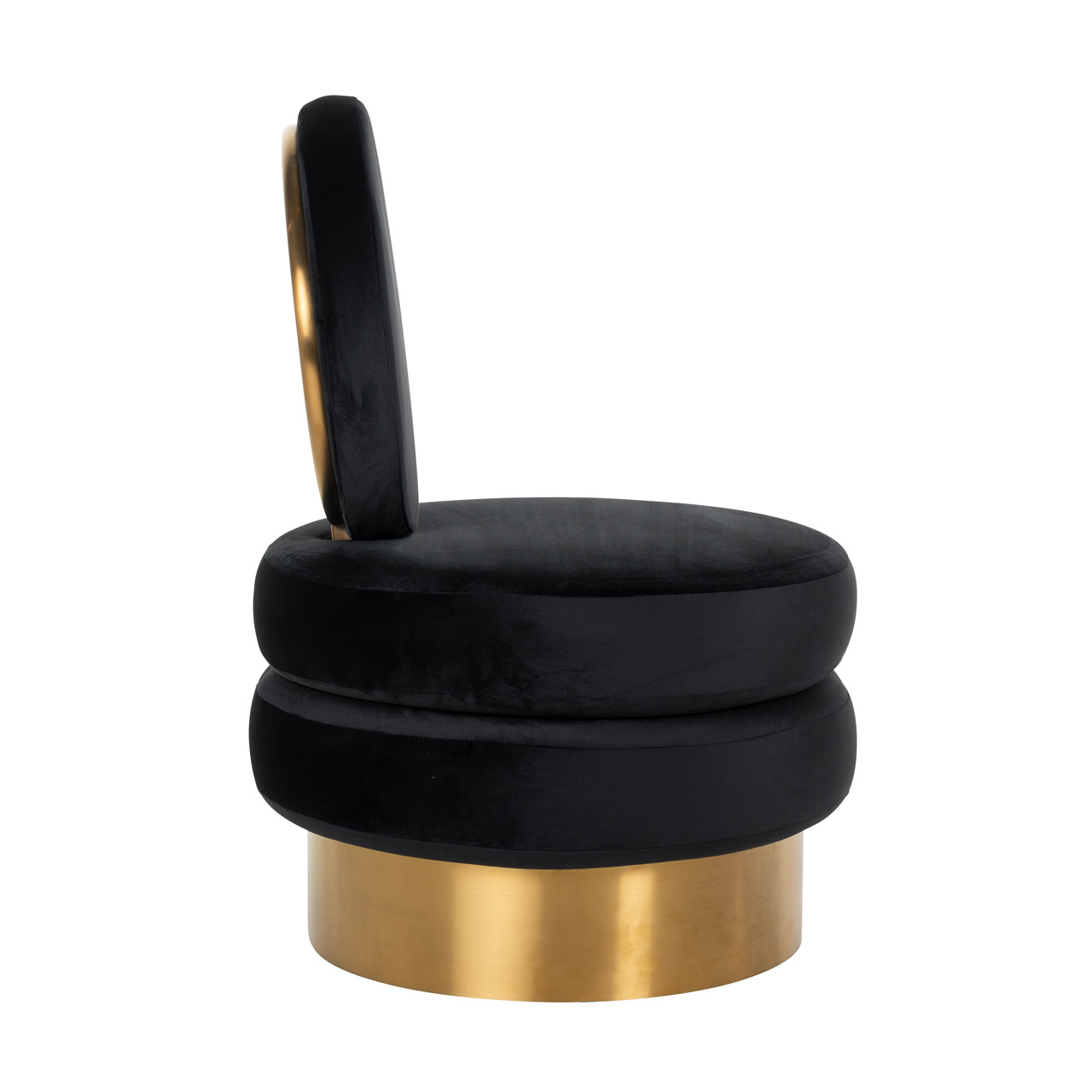 Fauteuil Balou Black Velvet / gold (Quartz Black 800)