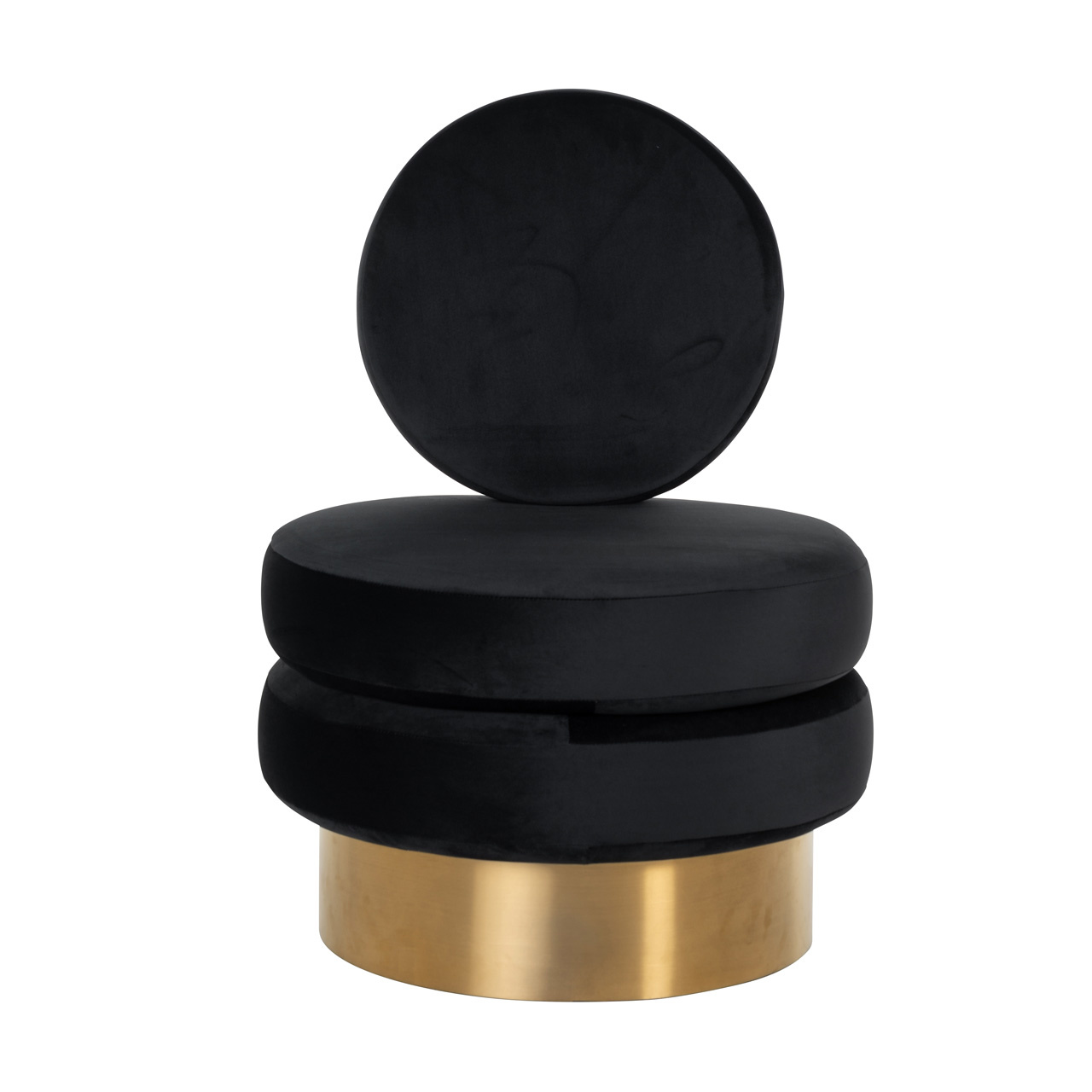 Fauteuil Balou Black Velvet / gold (Quartz Black 800)