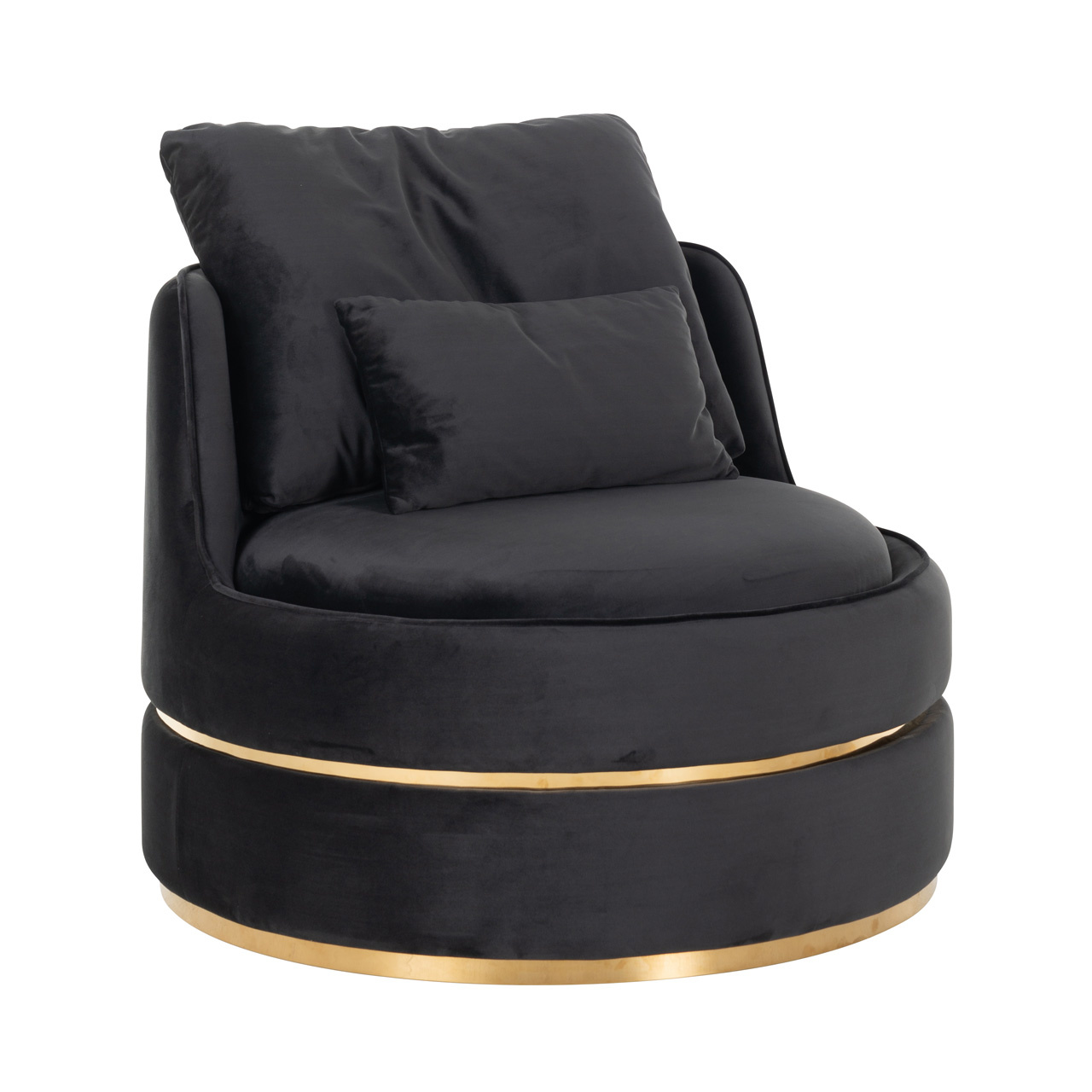 Fauteuil Kylie Antraciet velvet / Brushed gold (Quartz Antraciet 801)