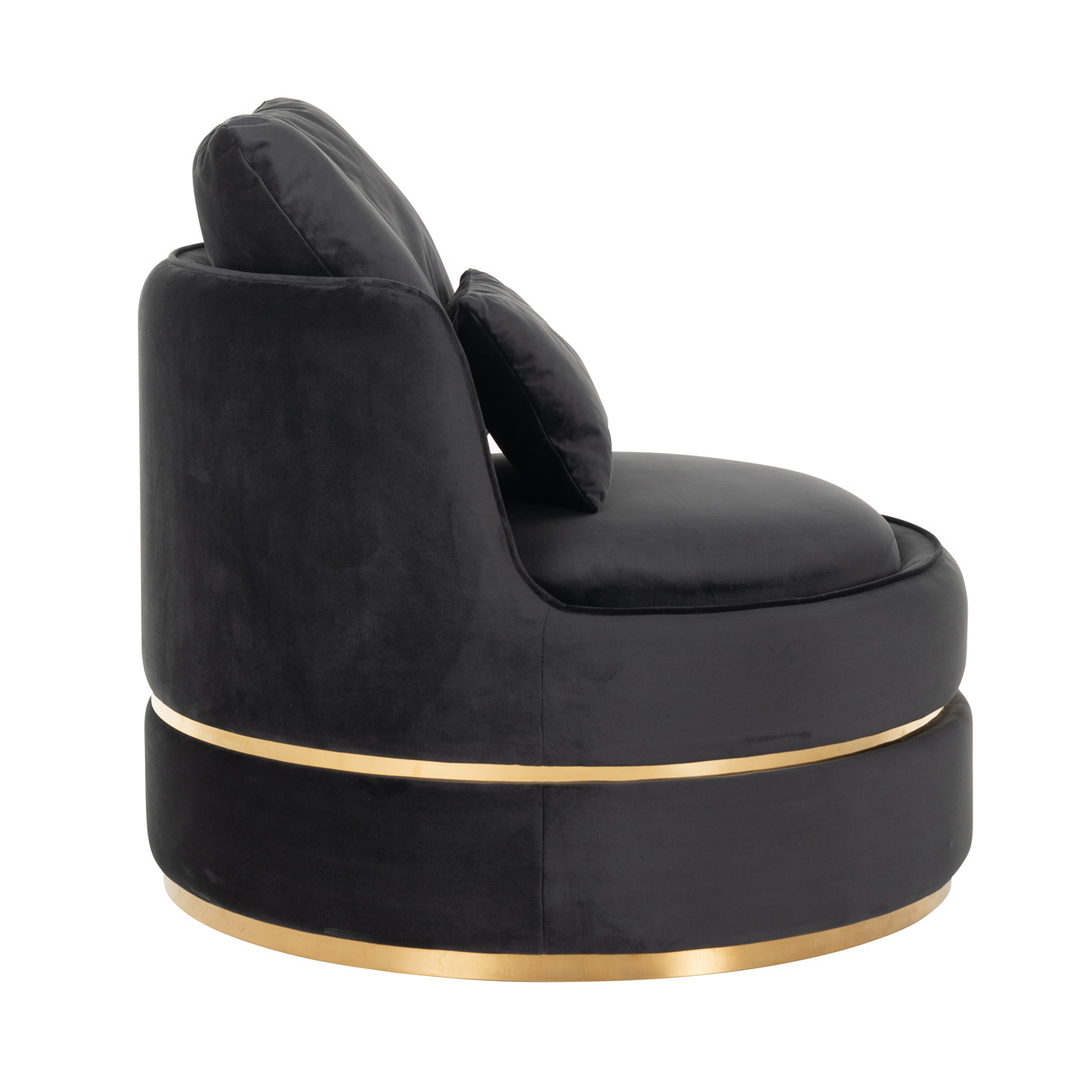 Fauteuil Kylie Antraciet velvet / Brushed gold (Quartz Antraciet 801)