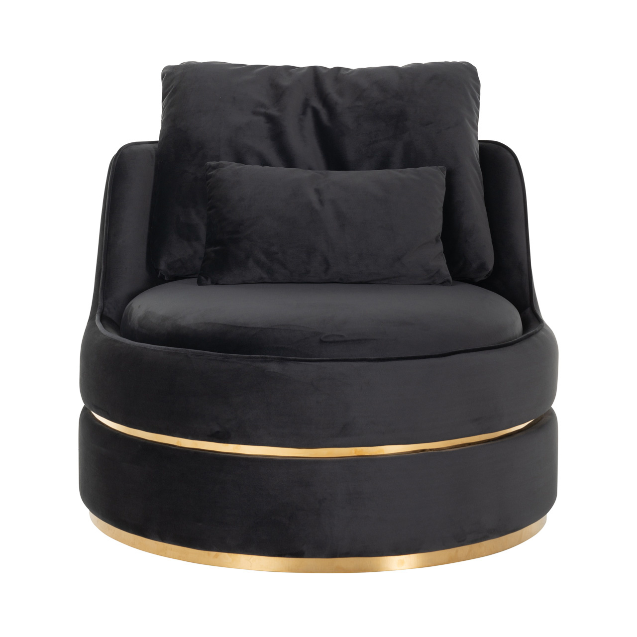 Fauteuil Kylie Antraciet velvet / Brushed gold (Quartz Antraciet 801)