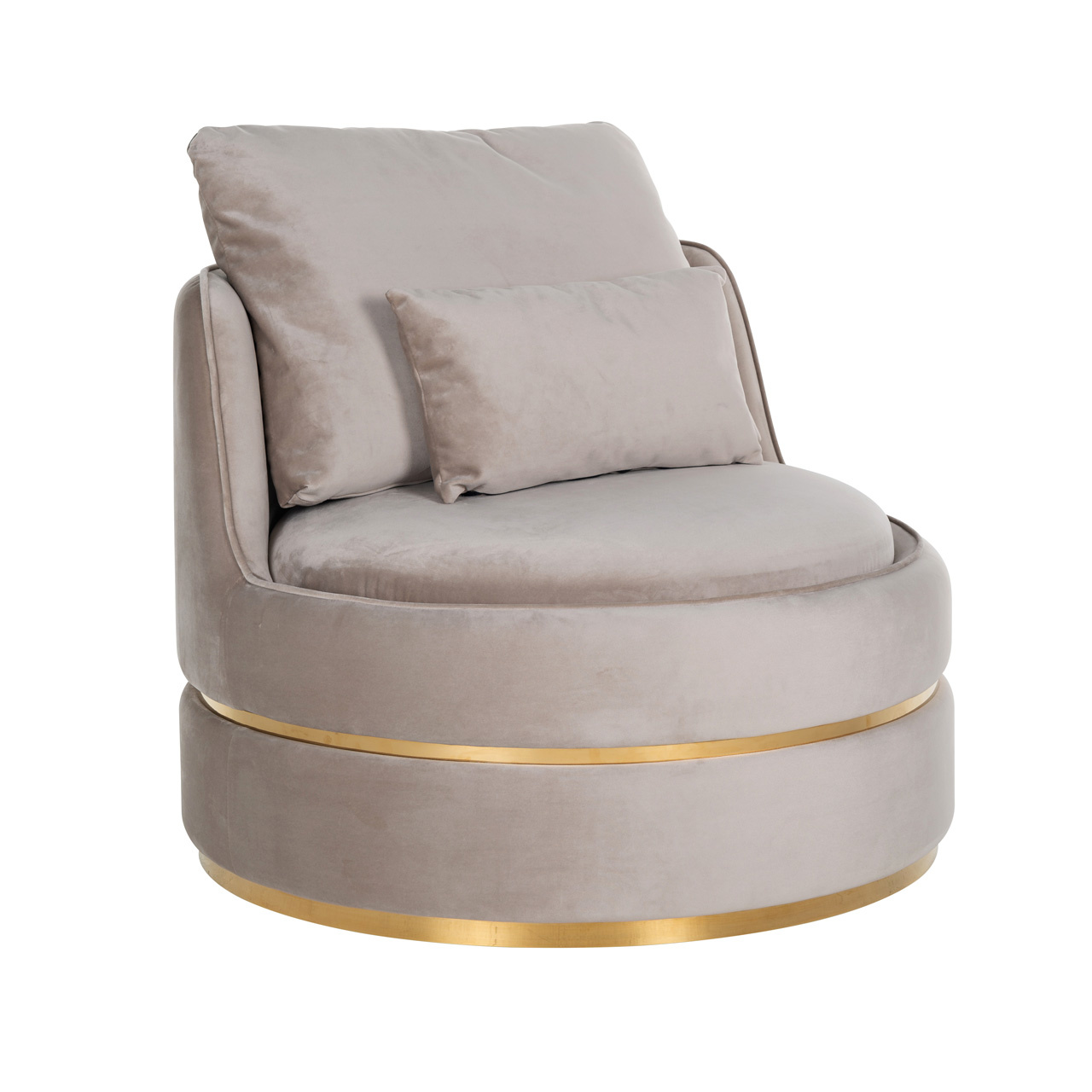 Fauteuil Kylie Khaki velvet / Brushed gold (Quartz Khaki 903)