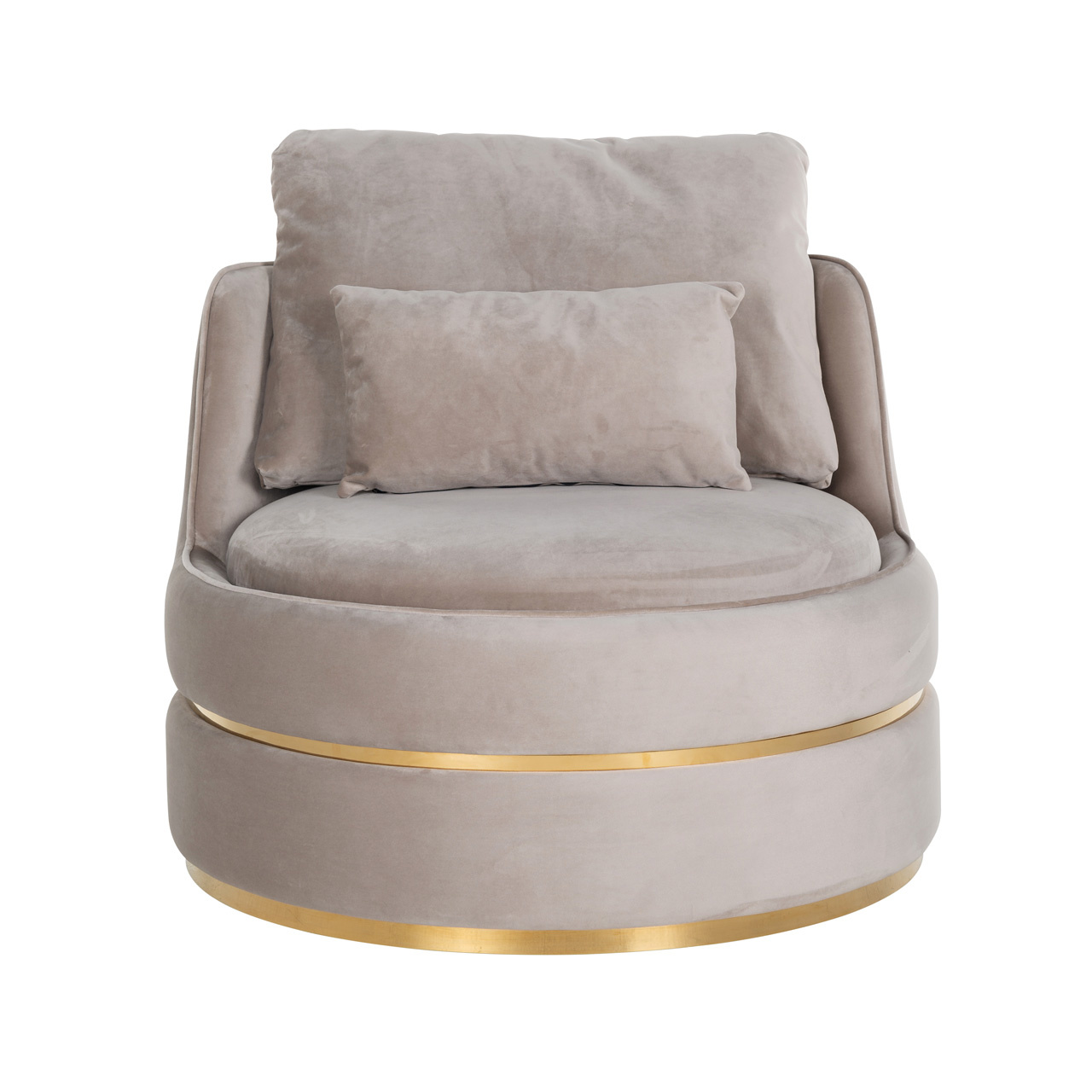Fauteuil Kylie Khaki velvet / Brushed gold (Quartz Khaki 903)