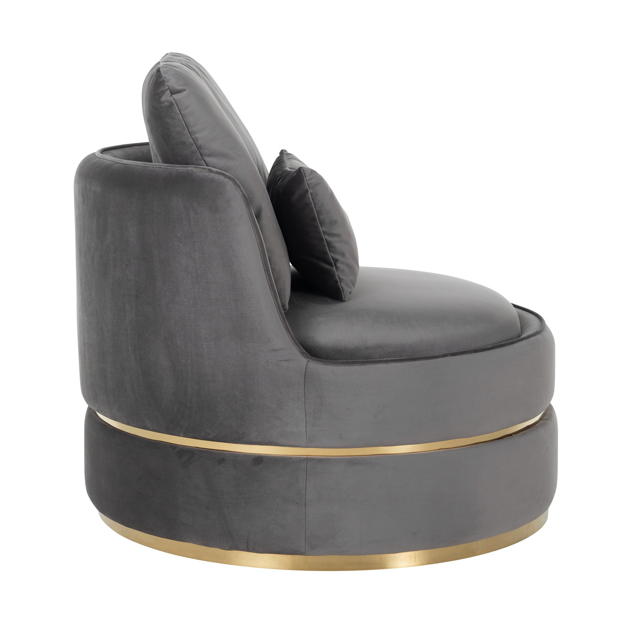 Fauteuil Kylie Stone velvet / Brushed gold (Quartz Stone 101)