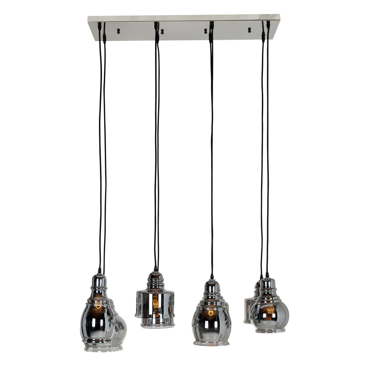 Hanglamp Bryon met 8 verschillende lampen