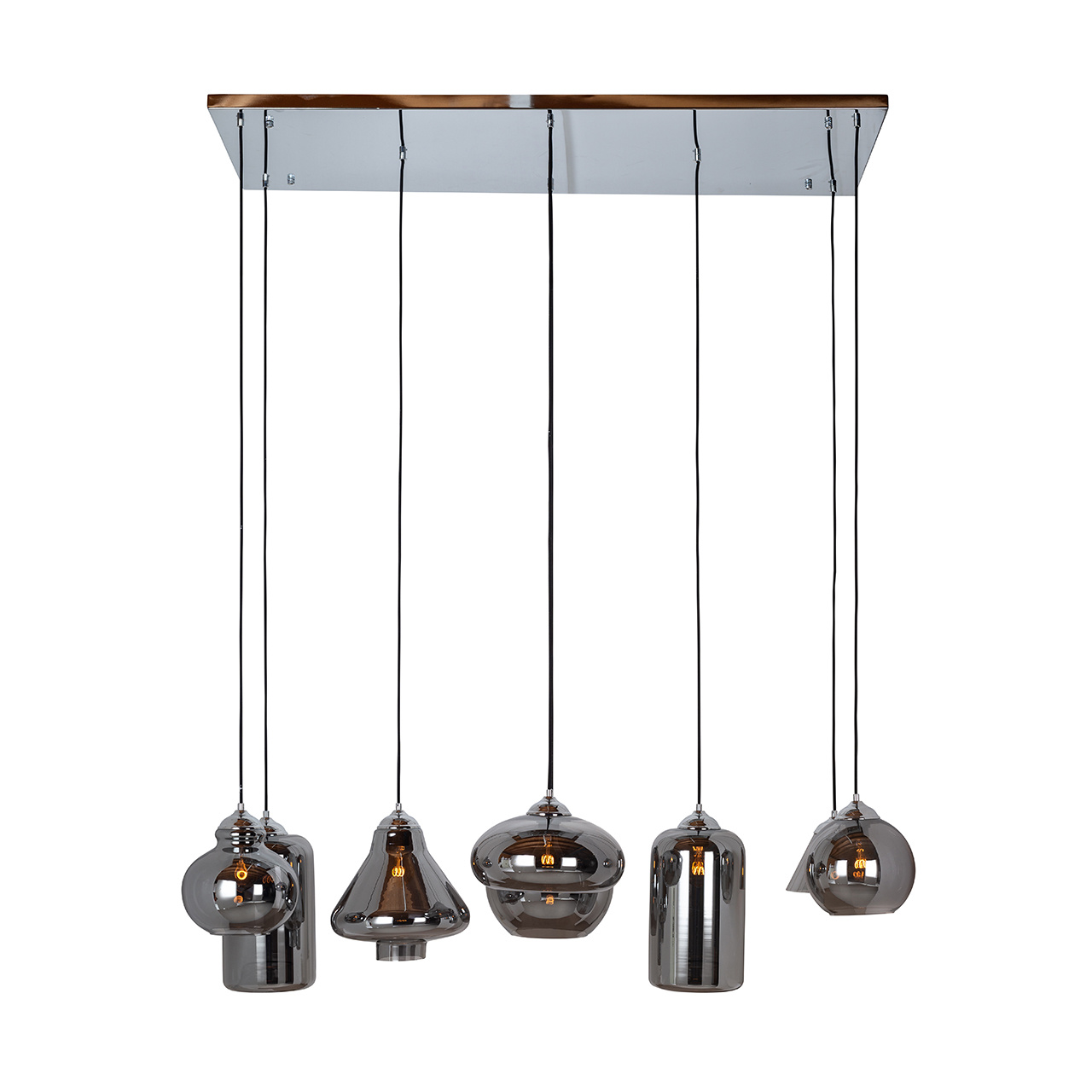 Hanglamp Crosley met 8 verschillende lampen (Zilver)