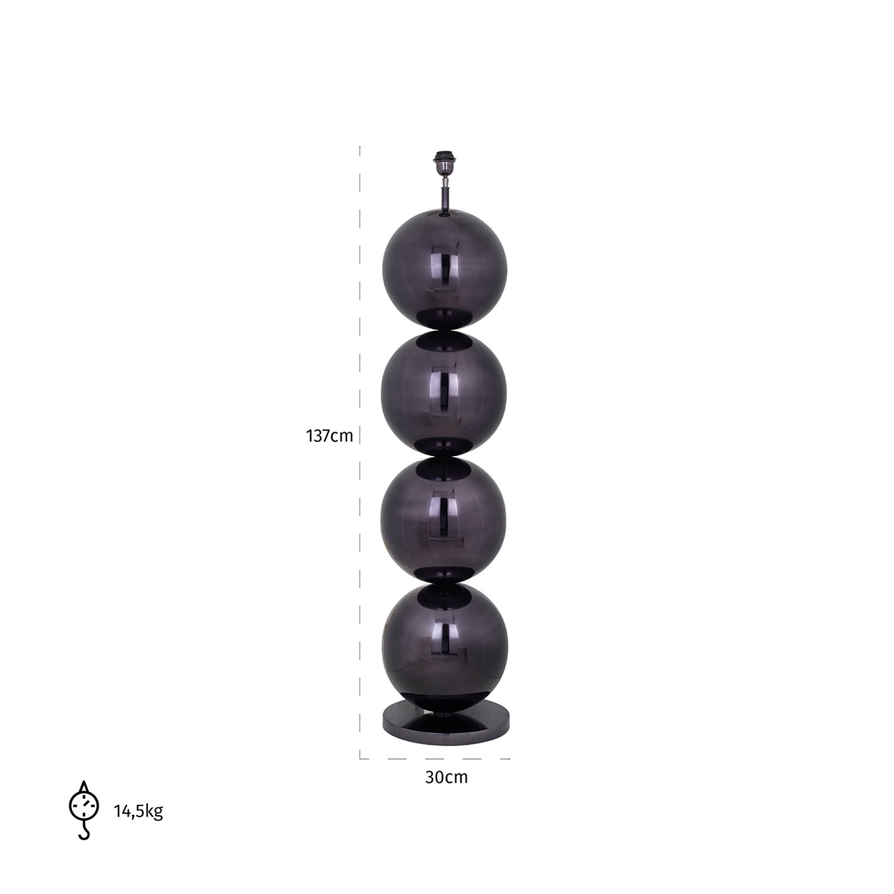 Vloerlamp Adney black nickel (Zwart)