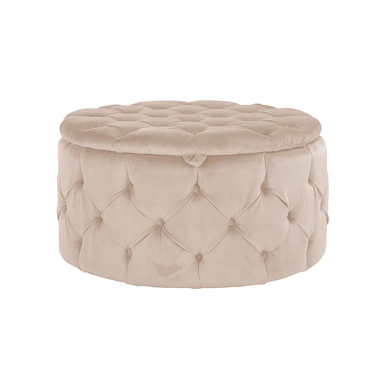 Pouffe Lulu Ø80cm Khaki Velvet (Quartz Khaki 903)