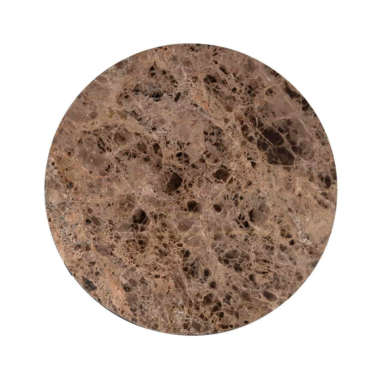 Salontafel Orion 60Ø met bruin marmer (Bruin)