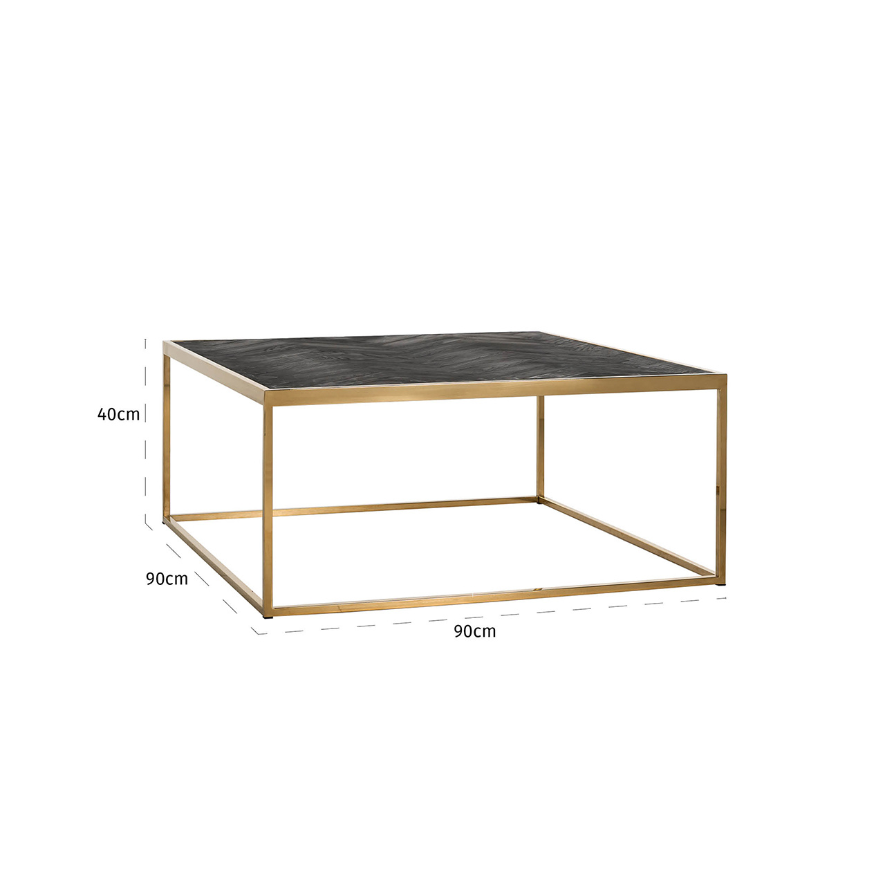 Salontafel Blackbone gold 90x90 (Goud)
