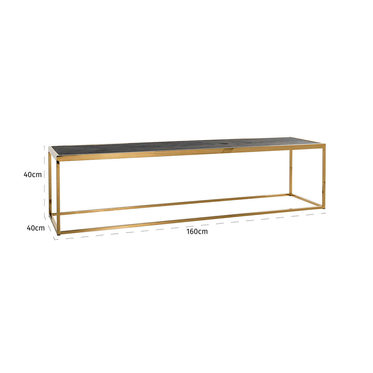 Salontafel Blackbone gold 160x40 (Goud)