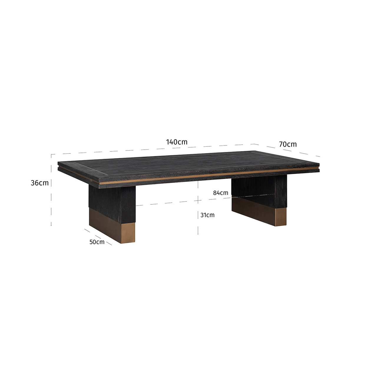 Salontafel Hunter 140x70 (Goud)