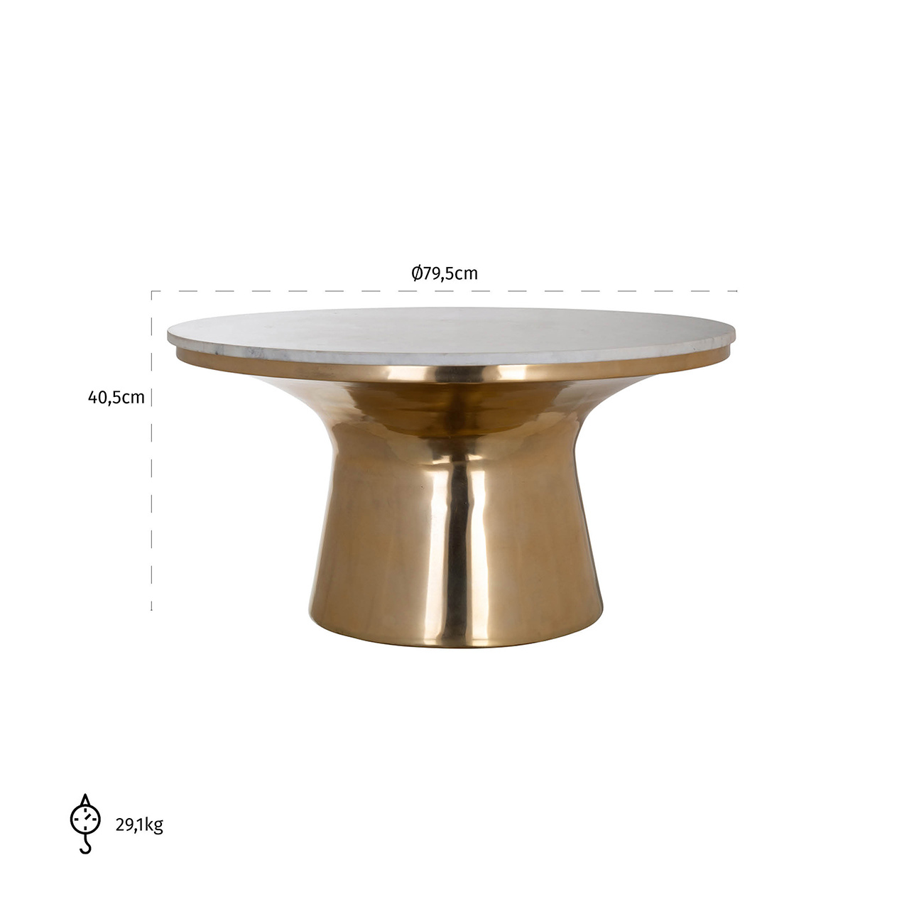 Salontafel Jackson 81Ø (Goud)