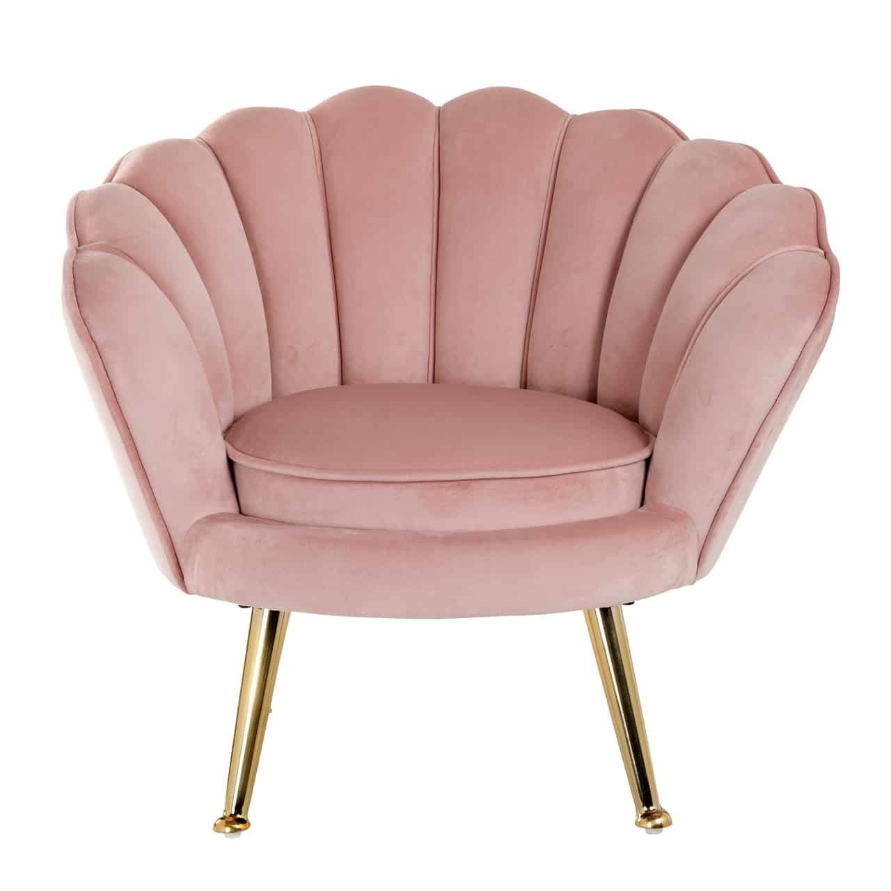 Kinderstoel Charly Pink velvet / gold (Quartz Pink 700)